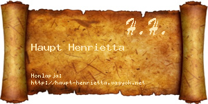 Haupt Henrietta névjegykártya
